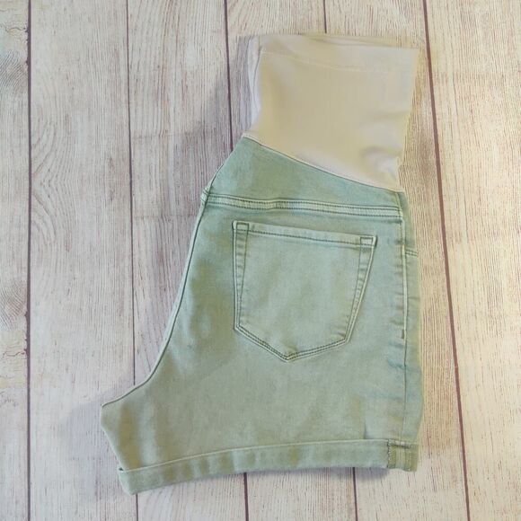 Liz Lange Maternity Over the Belly Cuffed Jean Shorts sz M - Picture 7 of 9